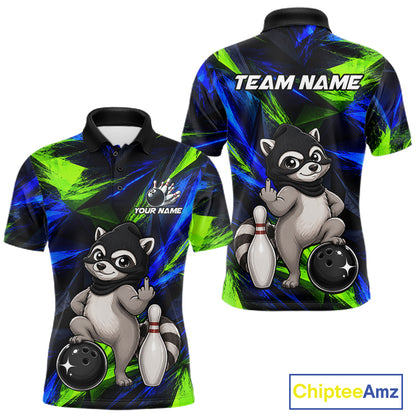 Funny Raccoon Bowling Shirt Bowling League Shirt Custom Team Name For Men NHT1453