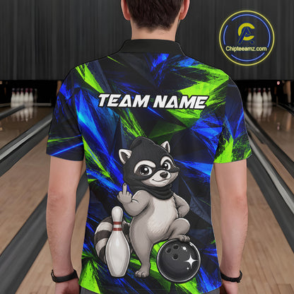 Funny Raccoon Bowling Shirt Bowling League Shirt Custom Team Name For Men NHT1453
