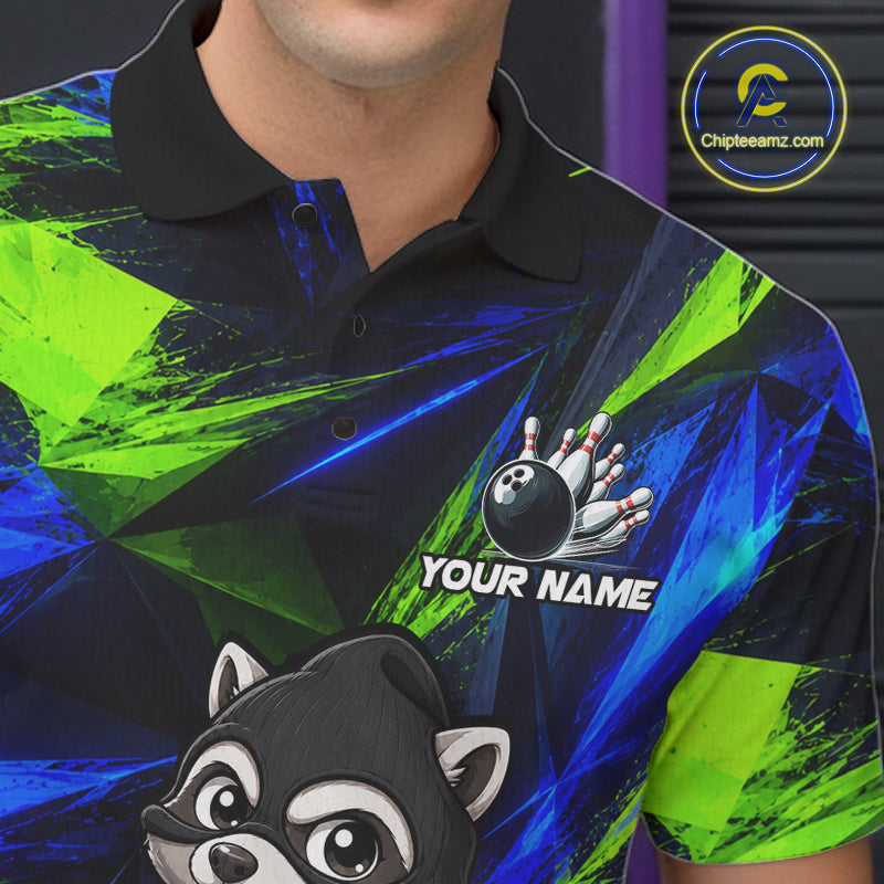 Funny Raccoon Bowling Shirt Bowling League Shirt Custom Team Name For Men NHT1453