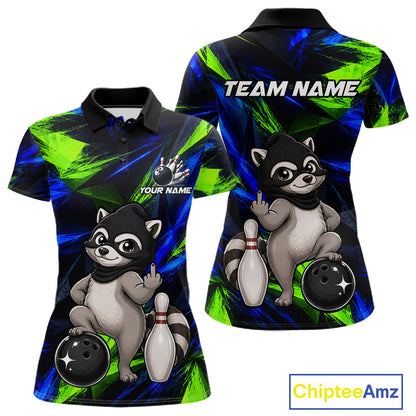 Funny Raccoon Bowling Shirt Bowling League Shirt Custom Team Name For Women NHT1453