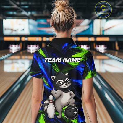 Funny Raccoon Bowling Shirt Bowling League Shirt Custom Team Name For Women NHT1453