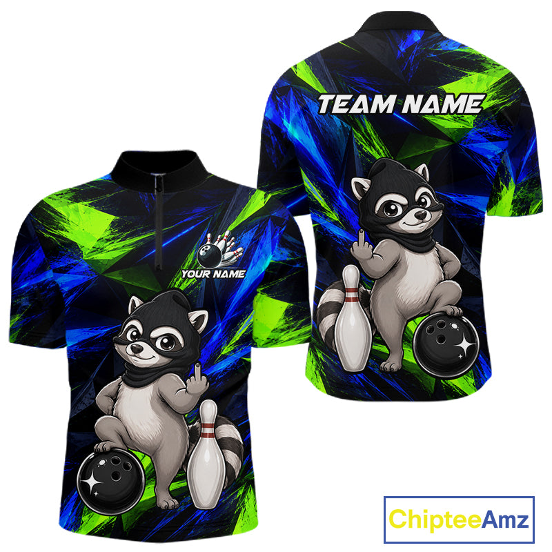 Funny Raccoon Bowling Shirt Bowling League Shirt Custom Team Name For Men NHT1453