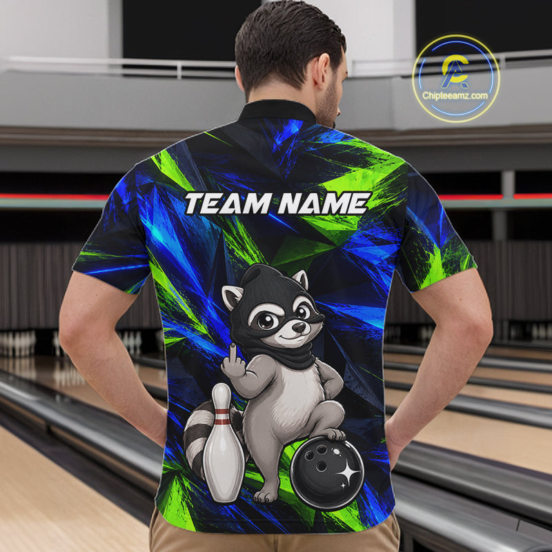 Funny Raccoon Bowling Shirt Bowling League Shirt Custom Team Name For Men NHT1453