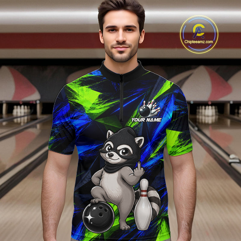 Funny Raccoon Bowling Shirt Bowling League Shirt Custom Team Name For Men NHT1453