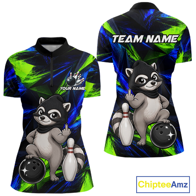 Funny Raccoon Bowling Shirt Bowling League Shirt Custom Team Name For Women NHT1453