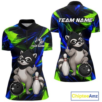 Funny Raccoon Bowling Shirt Bowling League Shirt Custom Team Name For Women NHT1453