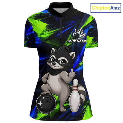 Funny Raccoon Bowling Shirt Bowling League Shirt Custom Team Name For Women NHT1453
