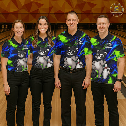 Funny Raccoon Bowling Shirt Bowling League Shirt Custom Team Name For Men NHT1453