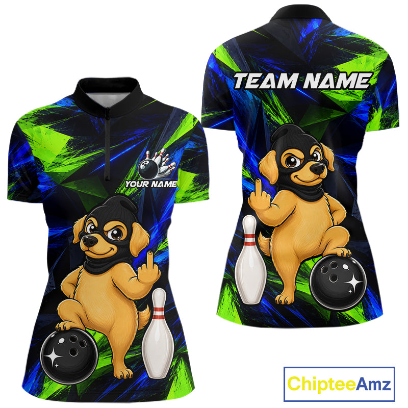 Funny Dog Bowling Shirt Bowling League Shirt Custom Team Name For Women NHT1455
