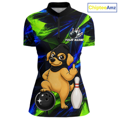Funny Dog Bowling Shirt Bowling League Shirt Custom Team Name For Women NHT1455