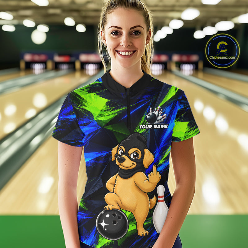 Funny Dog Bowling Shirt Bowling League Shirt Custom Team Name For Women NHT1455