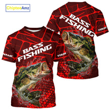 Load image into Gallery viewer, Largemouth Bass Fishing, Fishing T-Shirts Scale, Fishing Gift |Red NHT391