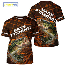 Load image into Gallery viewer, Largemouth Bass Fishing, Fishing T-Shirts Scale, Fishing Gift | Orange NHT393