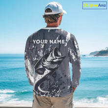 Load image into Gallery viewer, Bass Fishing Gray Camo Custom Name, Personalized Bass Fishing Jerseys For Men NHT493