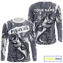 Load image into Gallery viewer, Bass Fishing Gray Camo Custom Name, Personalized Bass Fishing Jerseys For Men NHT493