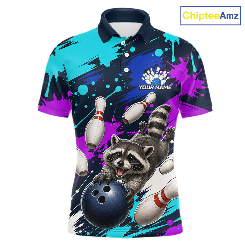 Custom Angry Raccoon Bowling Jersey For Men, Bowling Uniform Bowling Team Shirts NHT1457