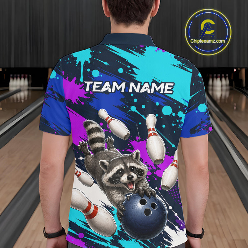 Custom Angry Raccoon Bowling Jersey For Men, Bowling Uniform Bowling Team Shirts NHT1457