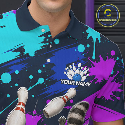 Custom Angry Raccoon Bowling Jersey For Men, Bowling Uniform Bowling Team Shirts NHT1457