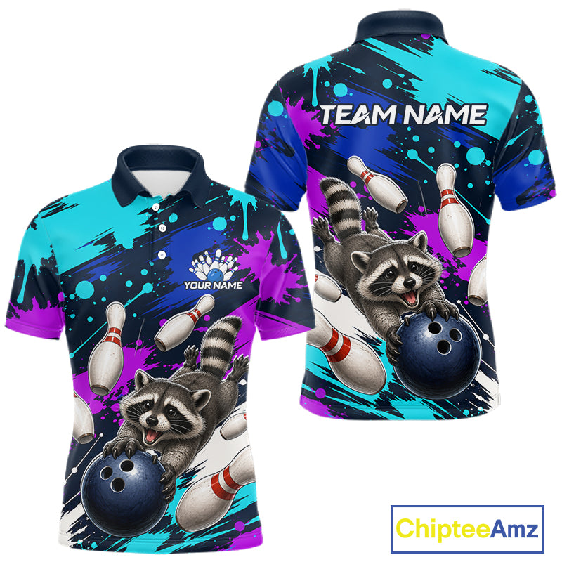 Custom Angry Raccoon Bowling Jersey For Men, Bowling Uniform Bowling Team Shirts NHT1457