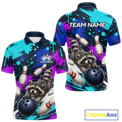 Custom Angry Raccoon Bowling Jersey For Men, Bowling Uniform Bowling Team Shirts NHT1457