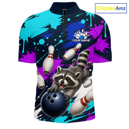 Custom Angry Raccoon Bowling Jersey For Men, Bowling Uniform Bowling Team Shirts NHT1457