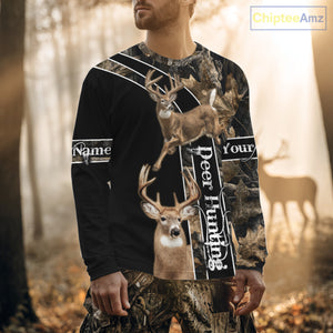 Best Deer Hunting Shirt Jumping Deer Custom Name Camo Clothes For Deer Hunters Gifts NHT187