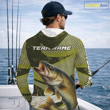 Load image into Gallery viewer, Walleye Fishing Custom Performance Fishing Shirts, Hooded Walleye Fishing Jerseys For Men NHT500