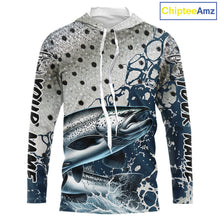 Load image into Gallery viewer, Personalized Chinook Salmon Saltwater Fishing Shirts Long Sleeve Hooded For Men, Salmon Fishing Jerseys NHT854