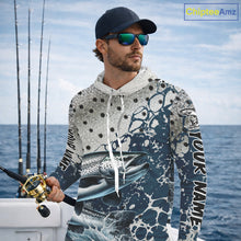 Load image into Gallery viewer, Personalized Chinook Salmon Saltwater Fishing Shirts Long Sleeve Hooded For Men, Salmon Fishing Jerseys NHT854