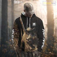 Load image into Gallery viewer, Best Custom Wild Boar Hunting Black Camo Forest 3D Printed Shirts, Hunting Gifts NHT284