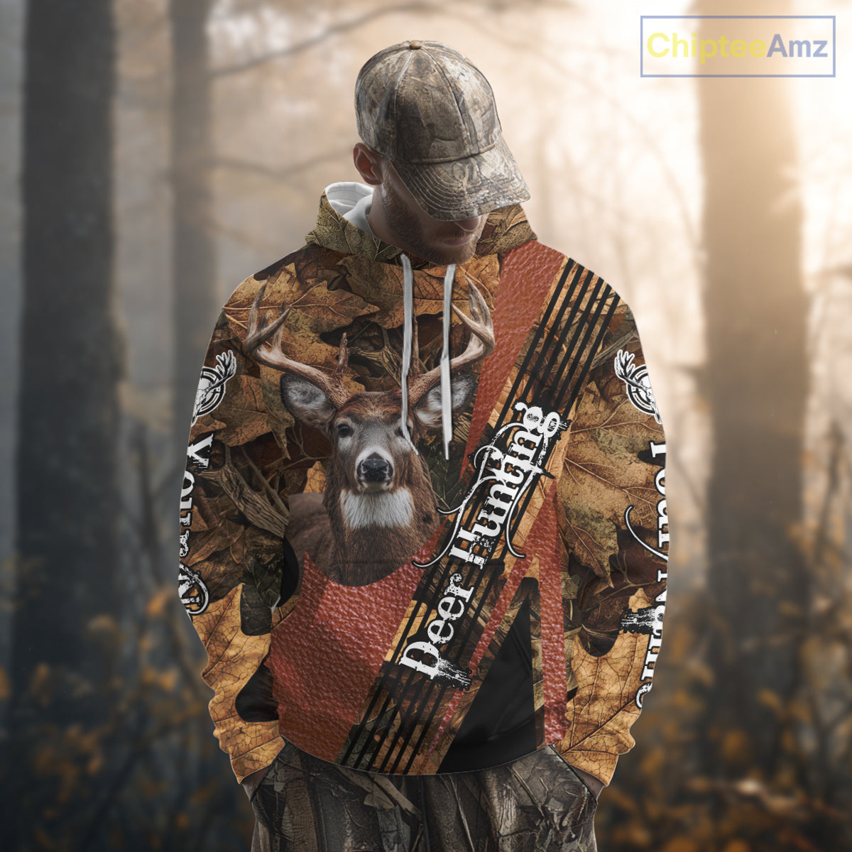 Deer Hunting Orange With Camo Autumn - Personalized All Over Print Deer Hunting Clothes NHT292