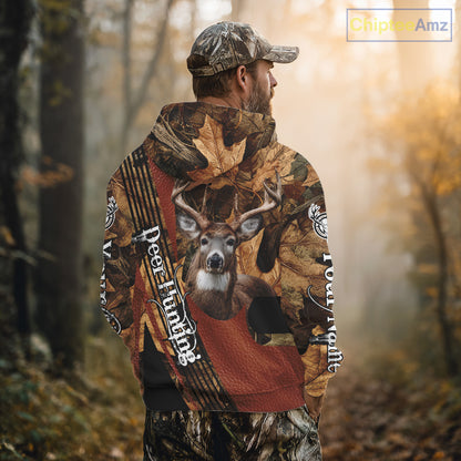 Deer Hunting Orange With Camo Autumn - Personalized All Over Print Deer Hunting Clothes NHT292