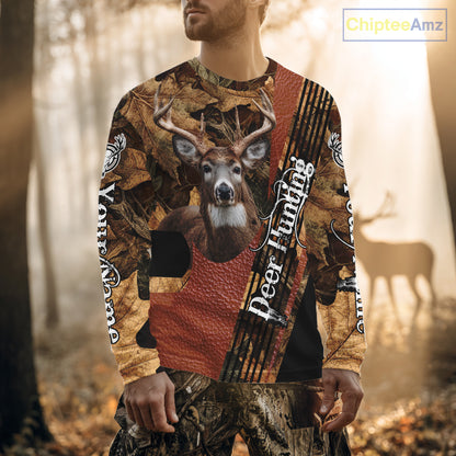 Deer Hunting Orange With Camo Autumn - Personalized All Over Print Deer Hunting Clothes NHT292