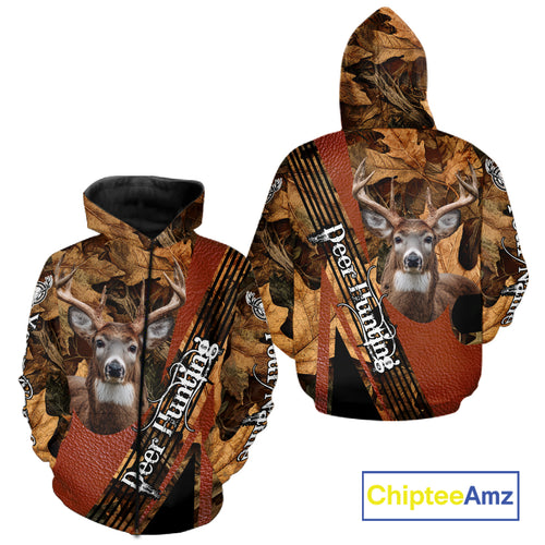 Deer Hunting Orange With Camo Autumn - Personalized All Over Print Deer Hunting Clothes NHT292