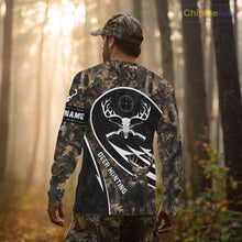 Load image into Gallery viewer, Skull Deer Hunting Hoodie and Sweatshirt – Brown Camo Gear with Custom Name for Hunters NHT345