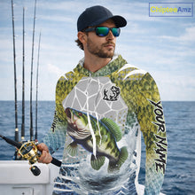 Load image into Gallery viewer, Beautiful Bass Fishing Shirts Long Sleeve Hooded Customize Name Fishing Personalized Gift NHT404