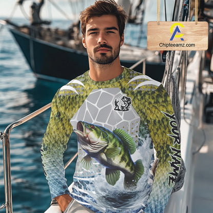 Beautiful Bass Fishing Shirts Long Sleeve Customize Name Fishing Personalized Gift NHT404