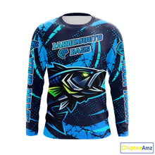 Load image into Gallery viewer, Blue Camo Largemouth Bass Fishing Jerseys, Custom Bass Performance Fishing Apparel NHT460