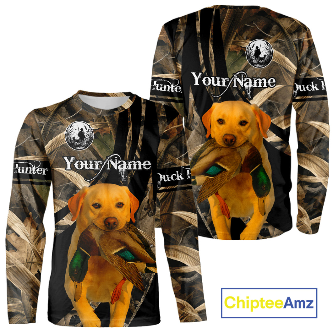 Yellow Lab Duck Hunting Camo Shirt – All Over Print Design, Perfect Gift for Hunters NHT227