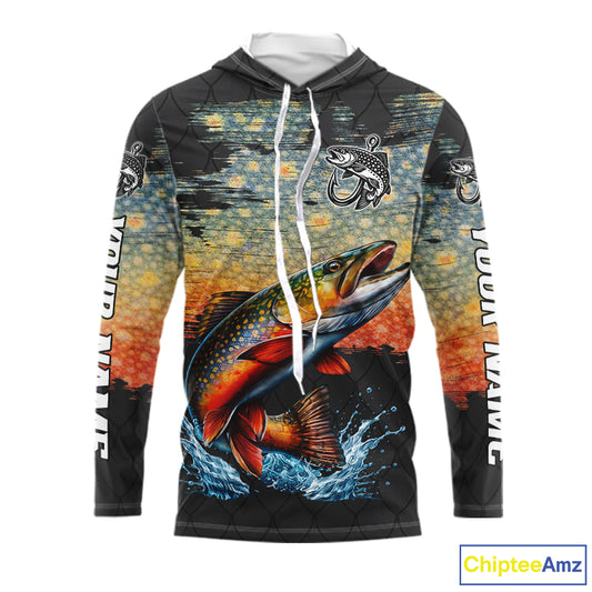 Brook Trout Fishing Shirt Long Sleeve Custom Fishing Jerseys, Trout Fishing Shirts NHT417