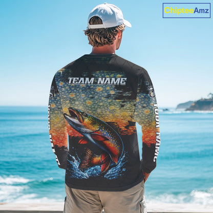 Brook Trout Fishing Shirt Long Sleeve Custom Fishing Jerseys, Trout Fishing Shirts NHT417
