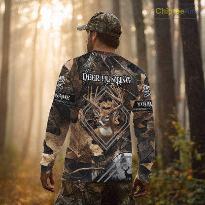 Personalized Deer Hunting Camouflage Pattern Hunter Gift, Deer Hunting Season Shirt NHT306