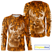 Load image into Gallery viewer, Deer hunting Custom Name Full Printing Orange Camo, Personalized hunting Shirt for Men NHT377
