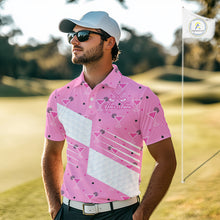 Load image into Gallery viewer, Personalized Mens Golf Polo Shirt With Flamingo Sleep– Funny Cartoon Pattern For Golfer NHT598
