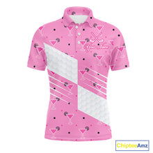 Load image into Gallery viewer, Personalized Mens Golf Polo Shirt With Flamingo Sleep– Funny Cartoon Pattern For Golfer NHT598