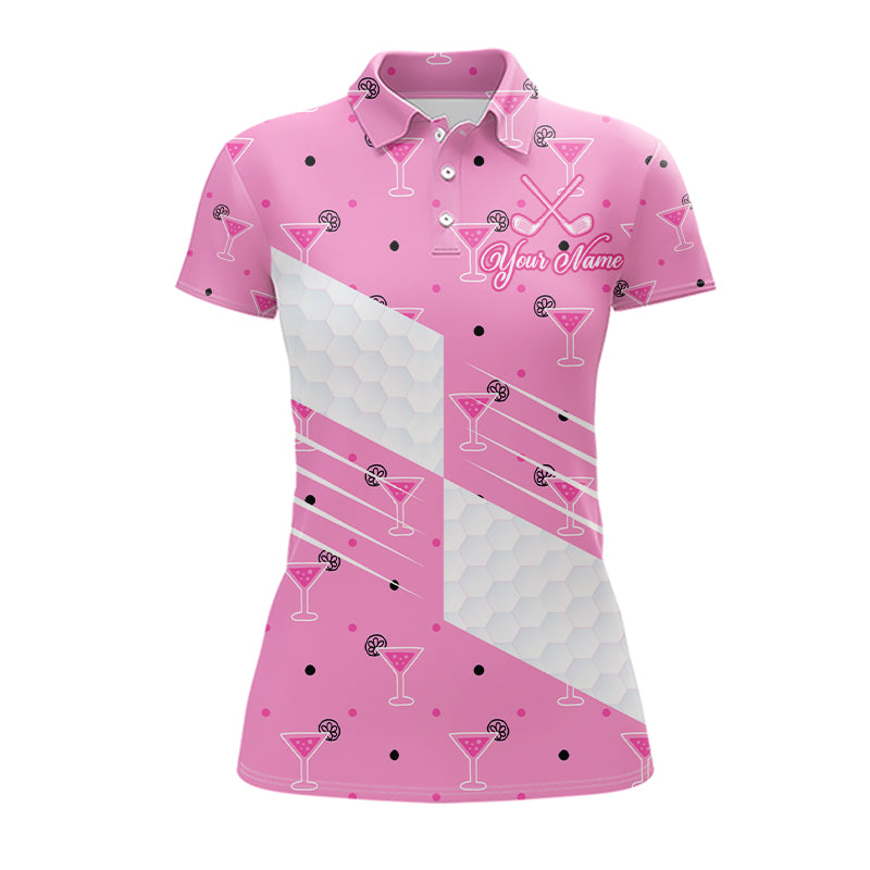 Personalized Womens Golf Polo Shirt With Flamingo Sleep– Funny Cartoon Pattern For Golfer NHT598