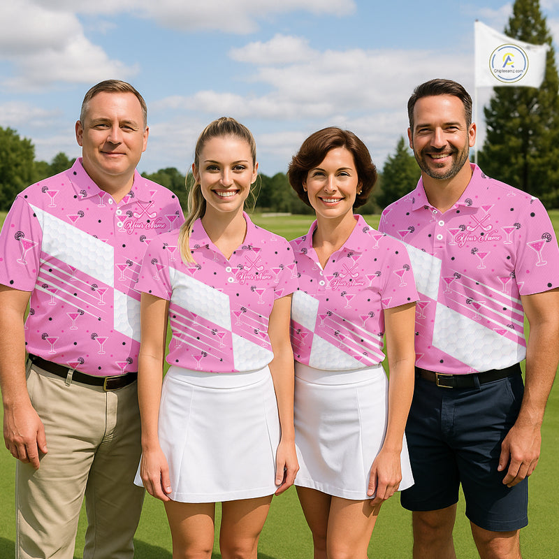 Personalized Womens Golf Polo Shirt With Flamingo Sleep– Funny Cartoon Pattern For Golfer NHT598