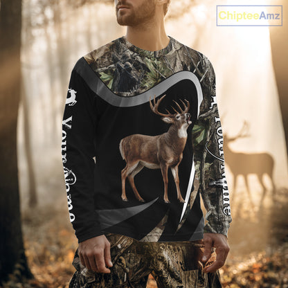 Grim Reaper Deer Hunting Shirt – Black Forest Camo 3D All Over Print for Whitetail Hunters NHT175