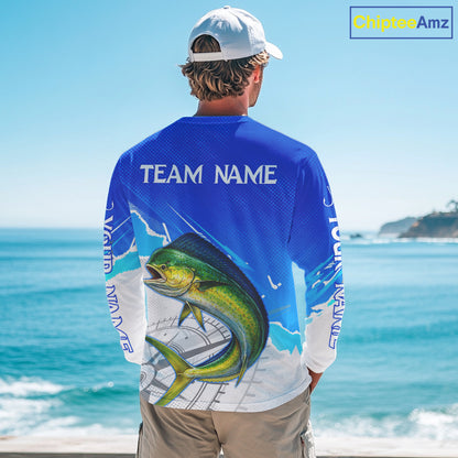 Mahi Mahi( Dorado) Fishing Custom Fishing Shirts Long Sleeve For Men, Mahi Mahi Saltwater Fishing Shirt NHT646
