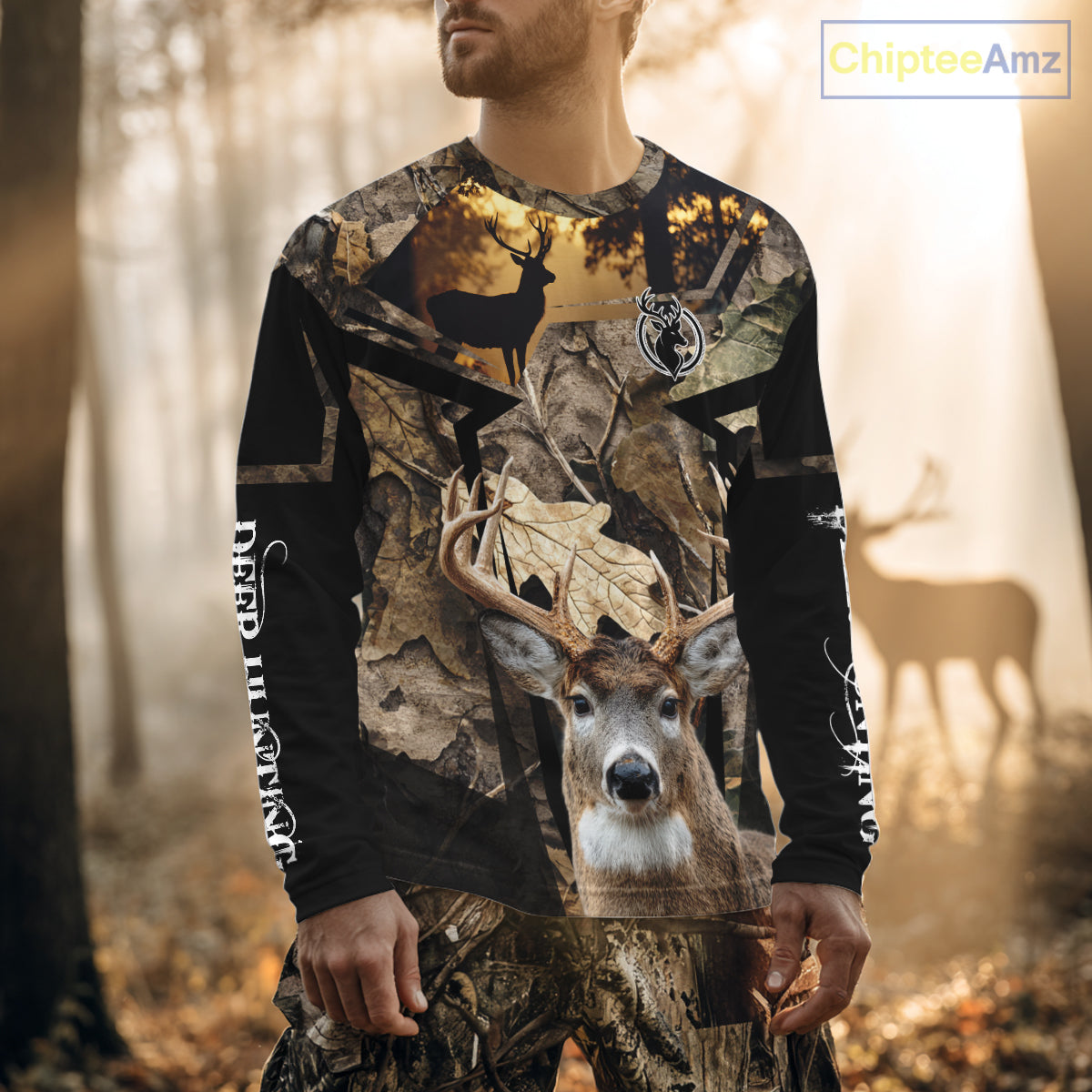 Whitetail Deer Hunting Camo Forest 3D All Over Printed Shirt, Personalized Hunting Shirt NHT277